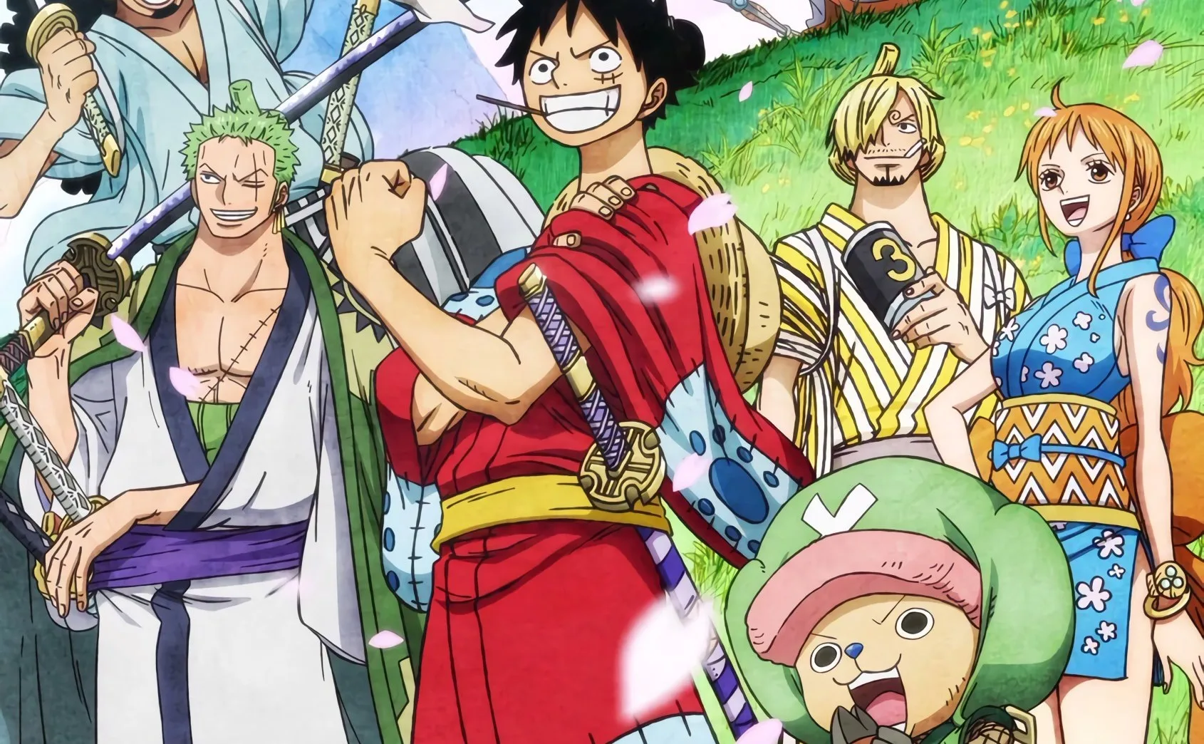 One Piece Arco Wano Poster Topo com o visual do anime
