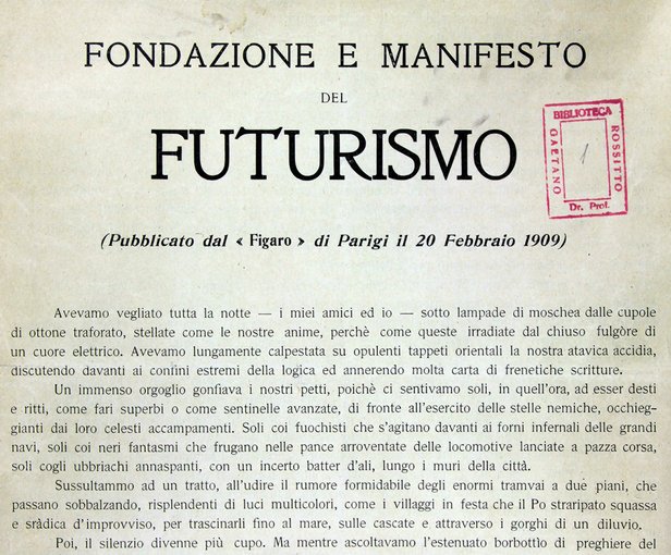 texto manifesto futurismo