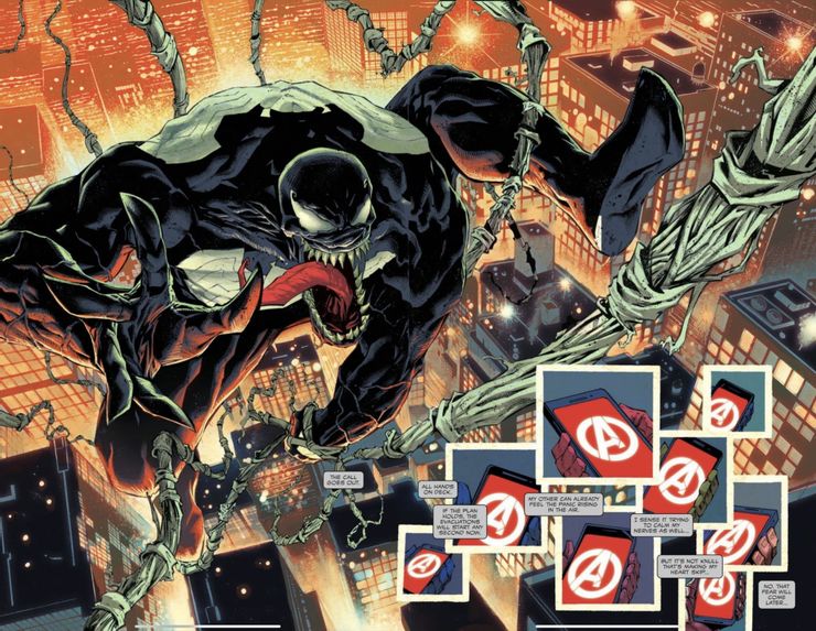 Venom reúne os Vingadores em prévia de Marvel's King in Black #1