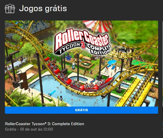De graça! RollerCoaster Tycoon 3: Complete Edition é o jogo da