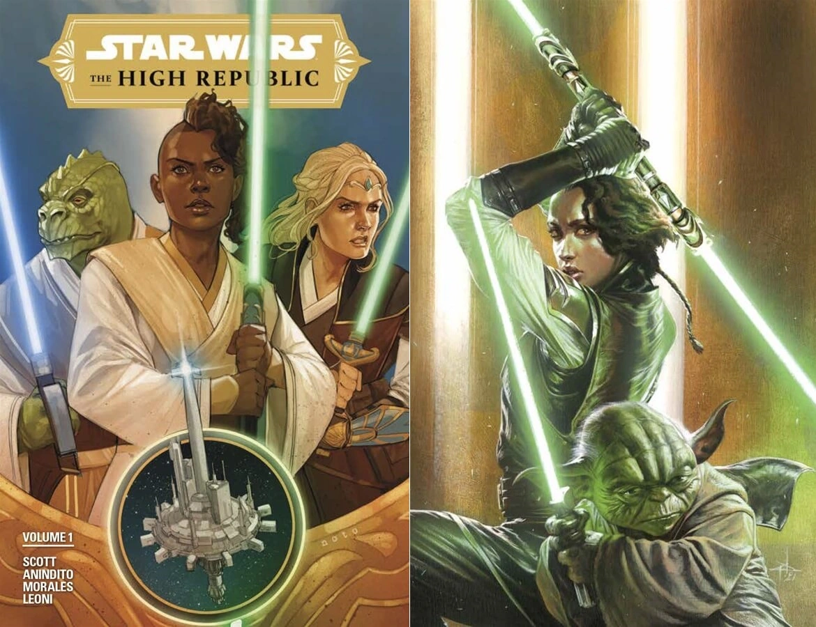Duas capas do título Star Wars: The High Republic Vol. 01