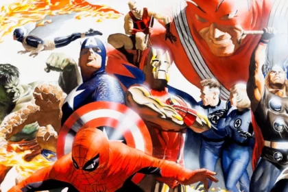 Vingadores com Capitão América, Homem de Ferro, entre outros.