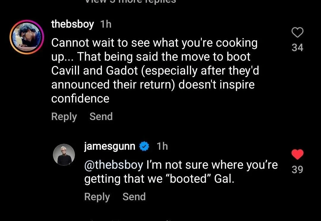 James Gunn diz "Quem disse que demitimos a Gal Gadot?"