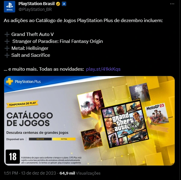 Novas adições ao Catálogo de Jogos PlayStation Plus de outubro