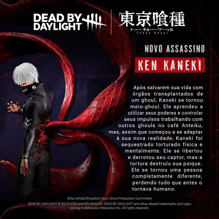 Dead by Daylight está fazendo um crossover com Tokyo Ghoul Dead by Daylight