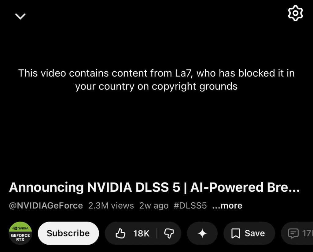 Nvidia tem vídeo bloqueado depois de canal de Tv usar cenas da placa de vídeo DLSS, que é da Nvidia 2 Nvidia